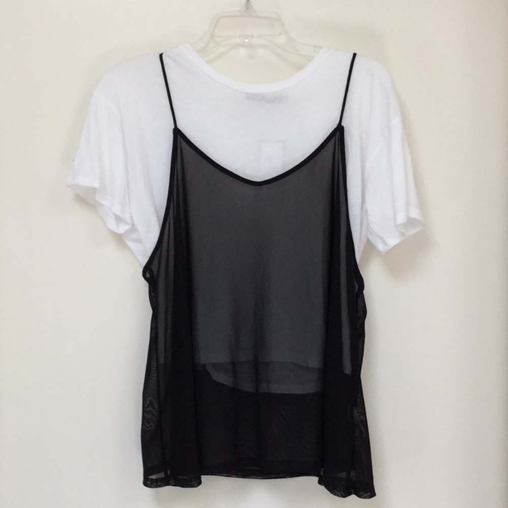 Casual Tee With Mesh Camisole
